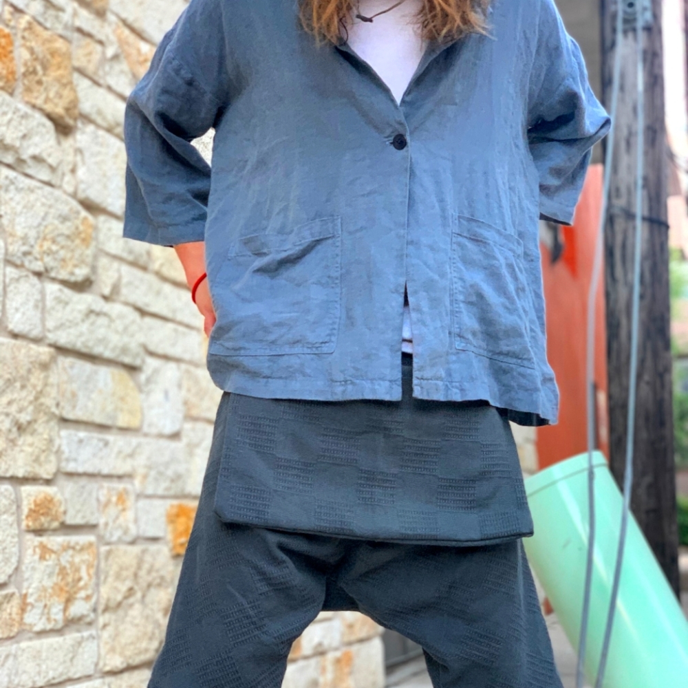 Dropped joggers with front pocket